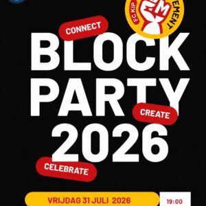 Kraam huren - Block Party 31/7 vanaf 19:00 uur